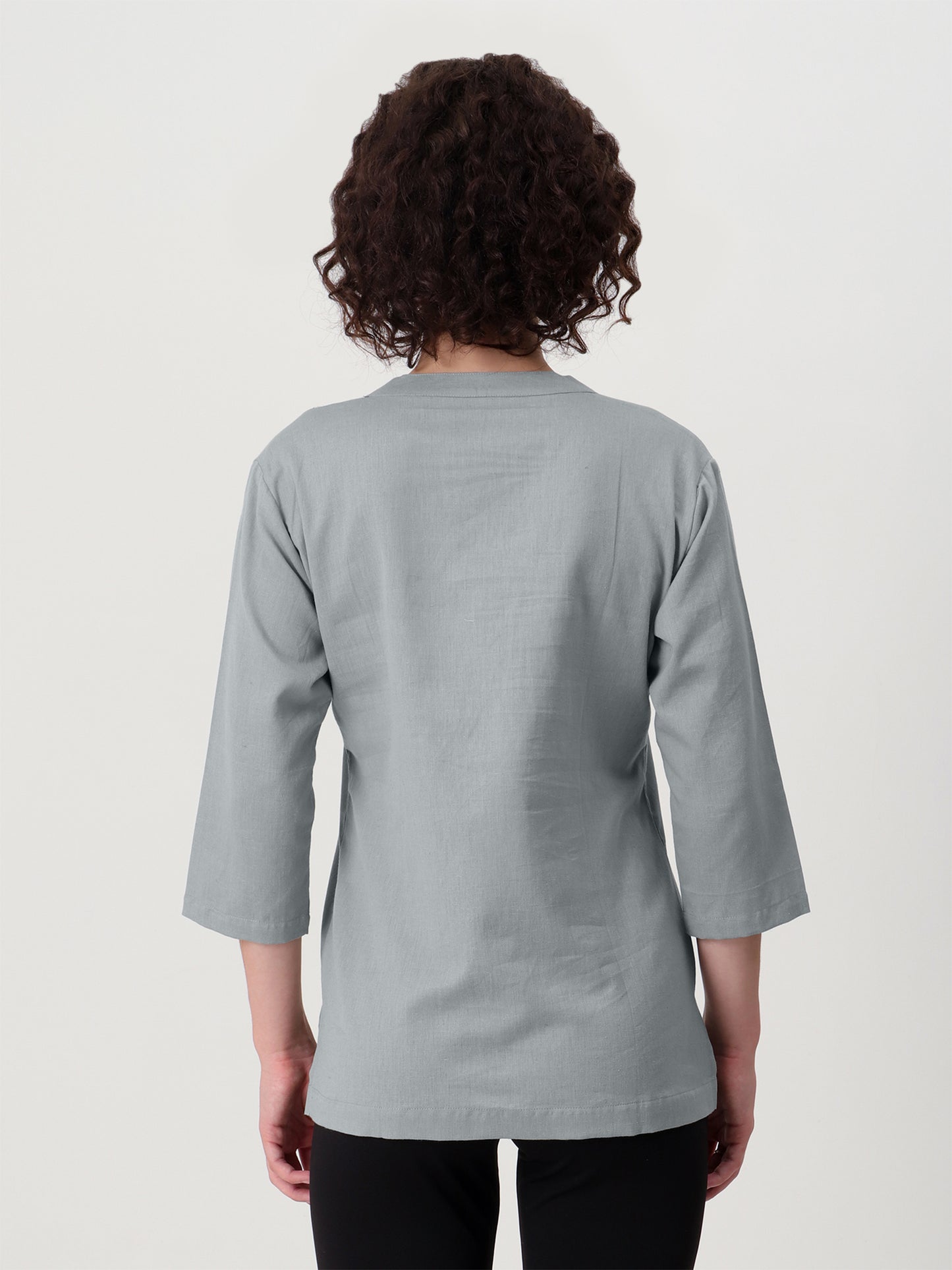 Saadho Short Kurta - Light Grey