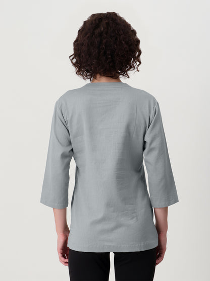 Saadho Short Kurta - Light Grey