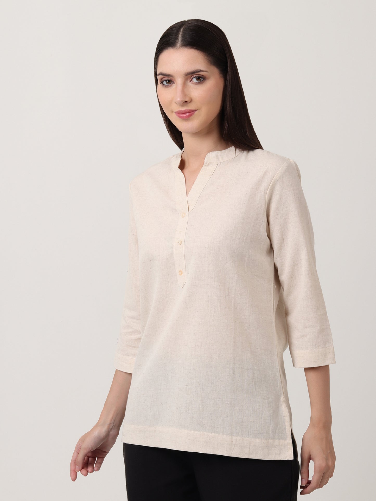 Saadho Short Kurta - Ecru