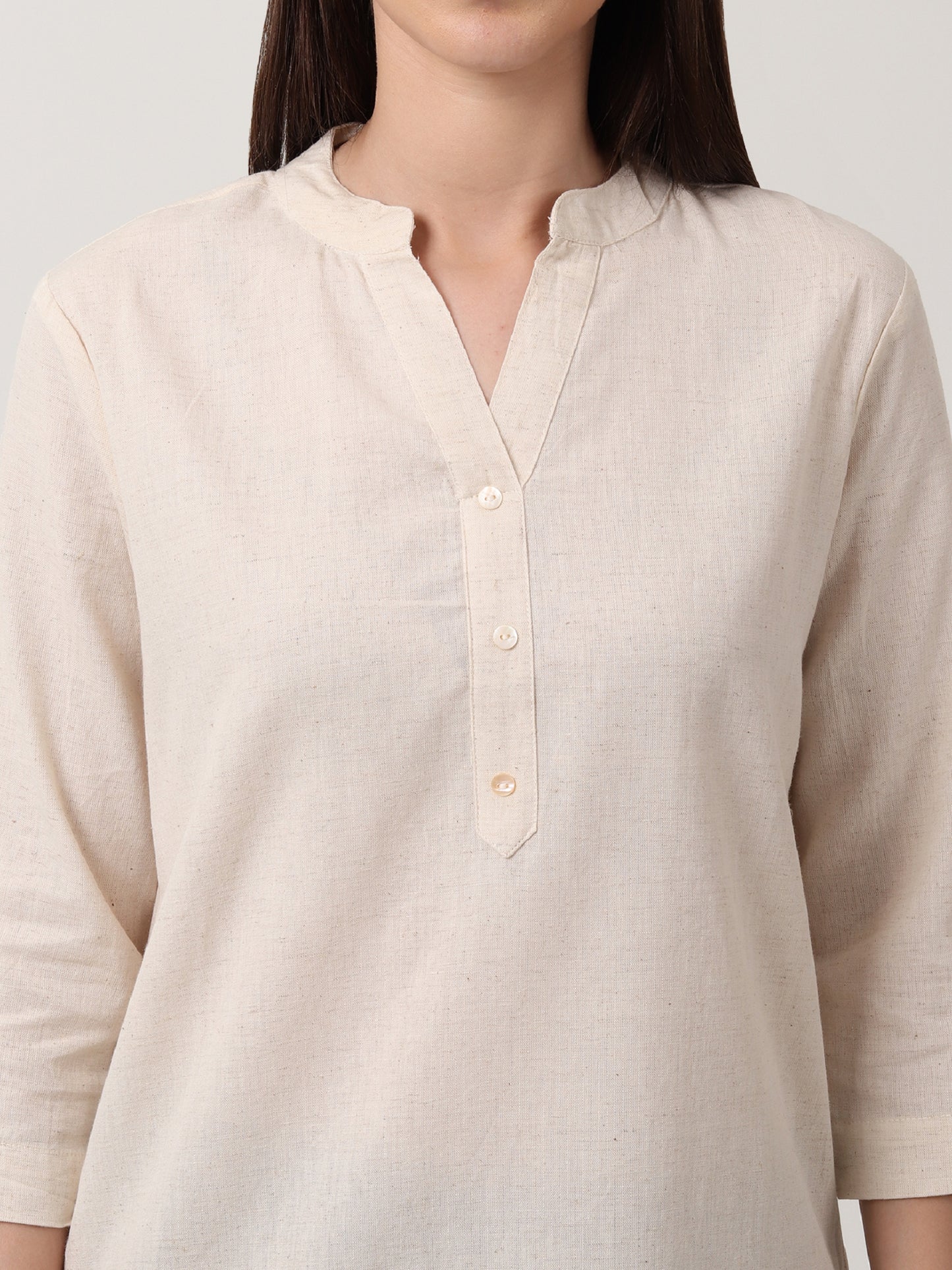 Saadho Short Kurta - Ecru