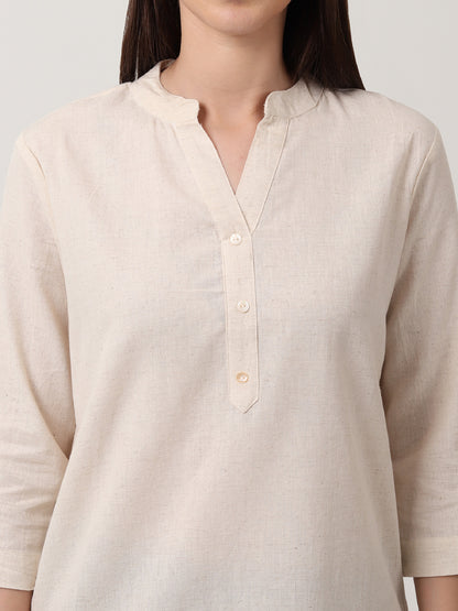 Saadho Short Kurta - Ecru