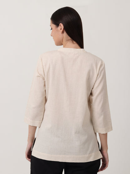 Saadho Short Kurta - Ecru