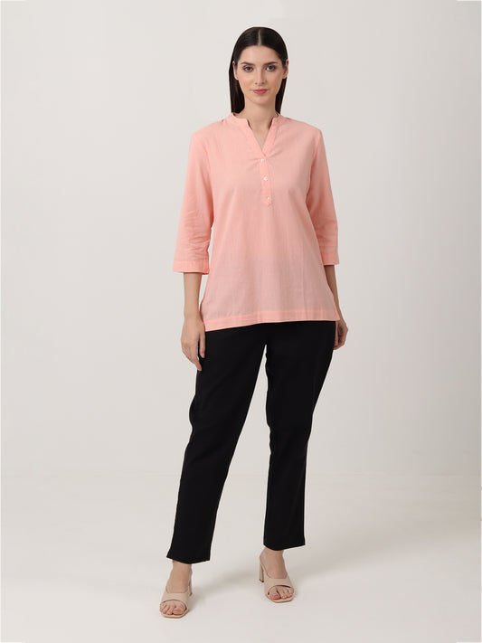 Saadho Short Kurta - Peach