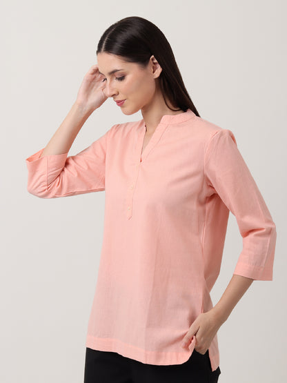Saadho Short Kurta - Peach