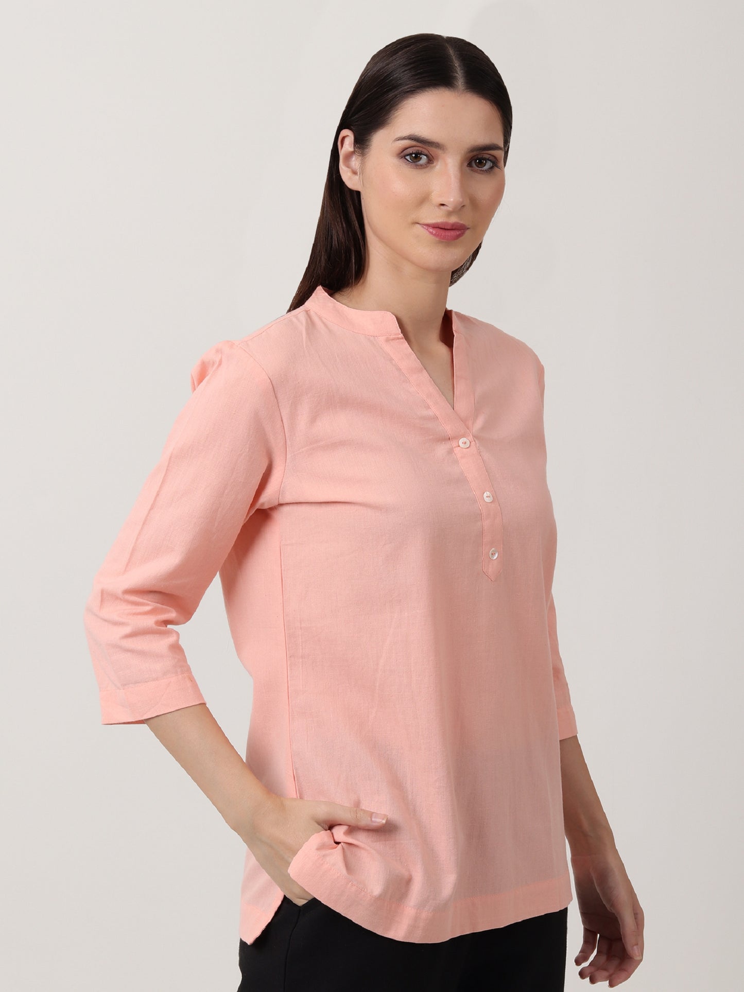 Saadho Short Kurta - Peach