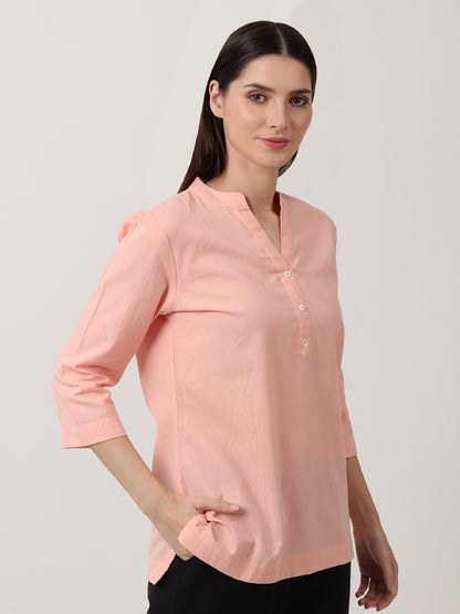 Saadho Short Kurta - Peach