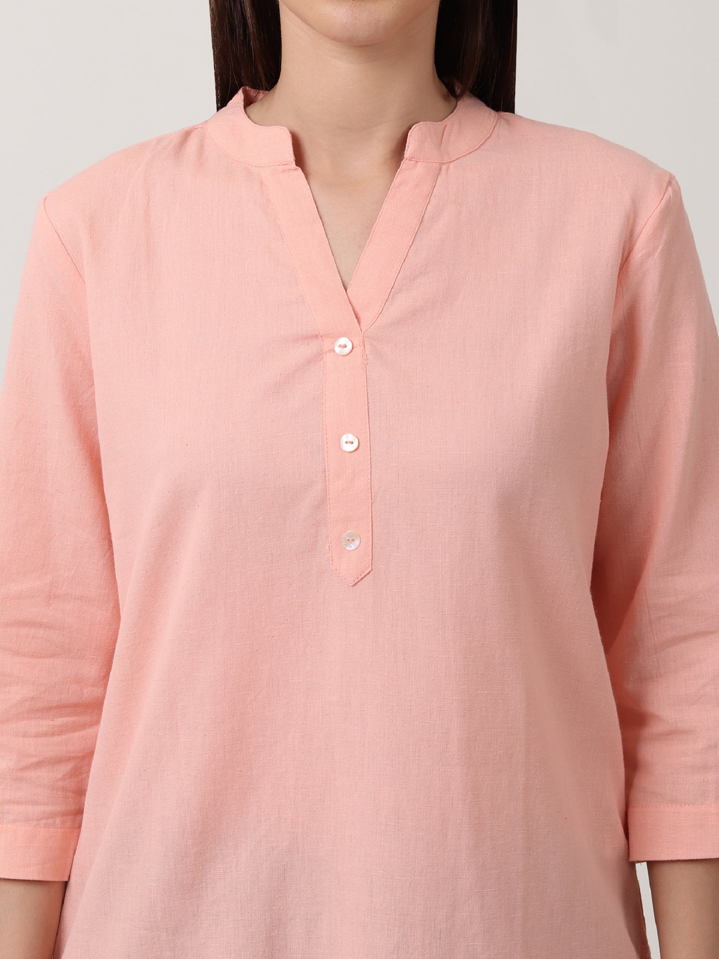 Saadho Short Kurta - Peach