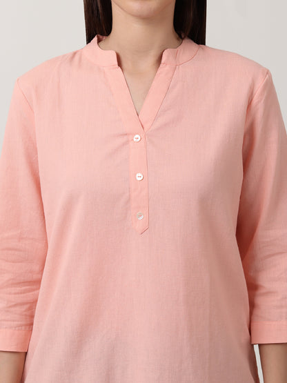 Saadho Short Kurta - Peach