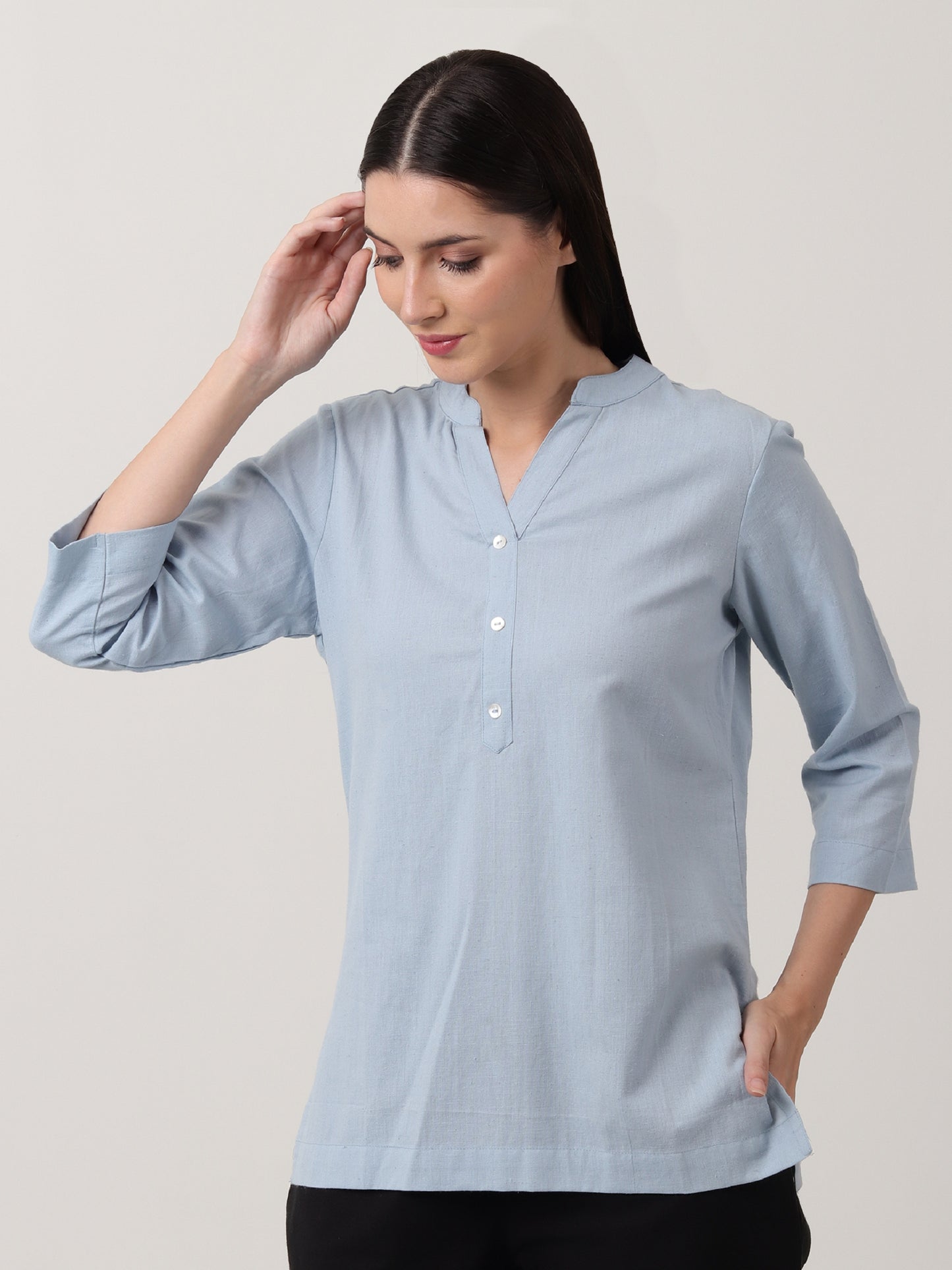 Saadho Short Kurta - Sky Blue