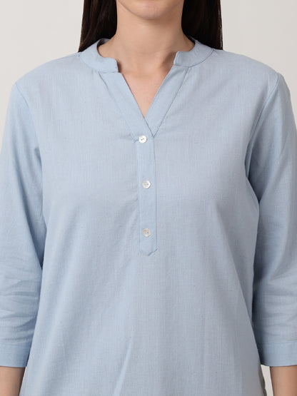 Saadho Short Kurta - Sky Blue