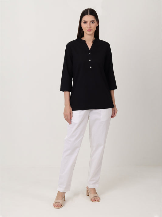 Saadho Short Kurta - Black