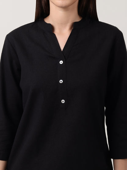 Saadho Short Kurta - Black