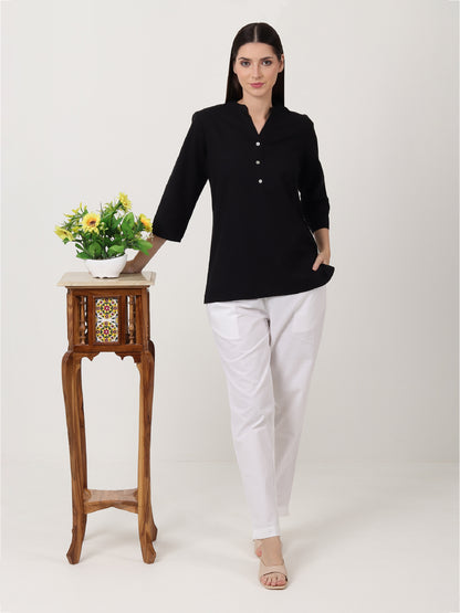 Saadho Short Kurta - Black